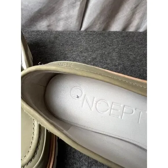 Oncept Seoul Platform Loafers Silver Moss Gray Size 6.5 - Picture 8 of 10